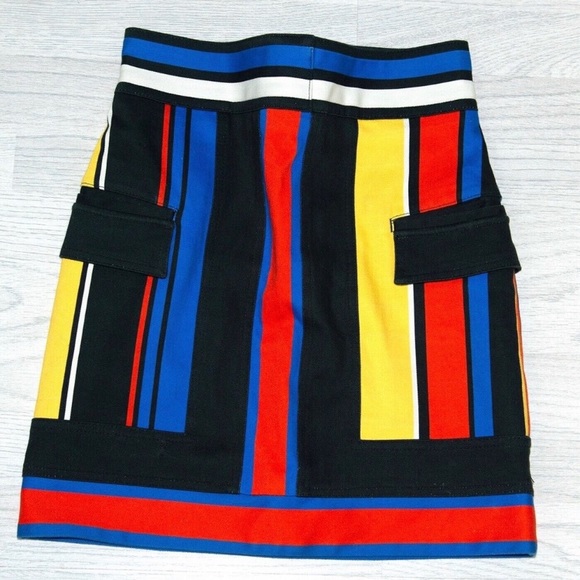 Authentic Balmain Multicoloured Stripe Denim Mini Skirt - Picture 5 of 10